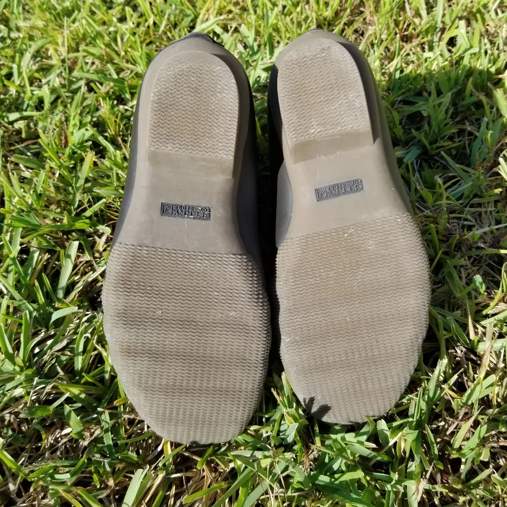 Sperry Top Sider Saltwater Waterproof Quilted Olive Green Duck Boots Size 6